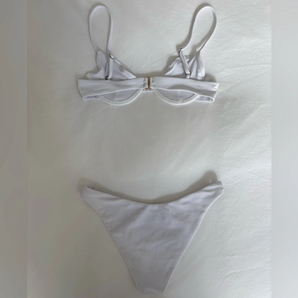 Beach Riot Ribbed White Bikini - Picture 10 of 16